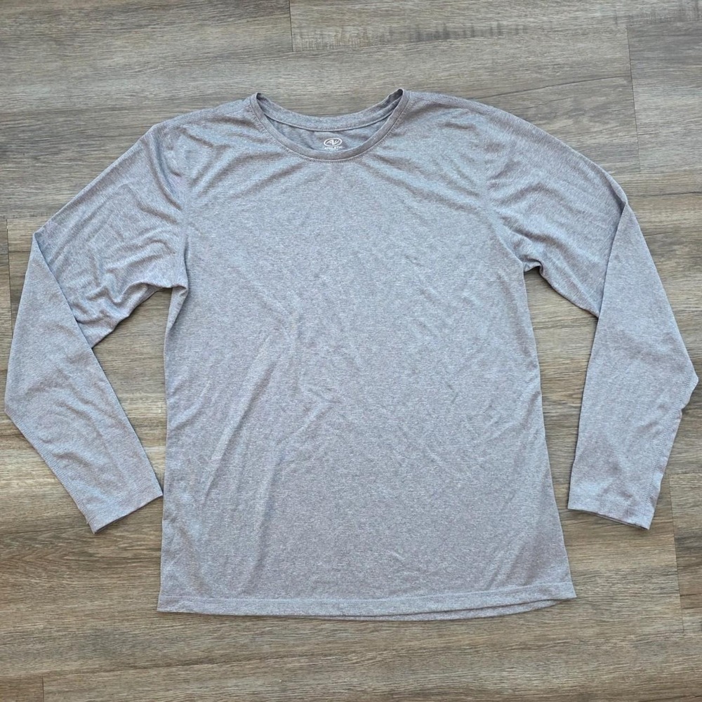Athletic Works Heather Grey Long Sleeve Tee Women Small Activewear Crewneck Top